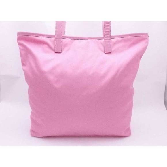 Prada Tote Bag Triangle Leather Nylon Pink - Picture 1 of 5
